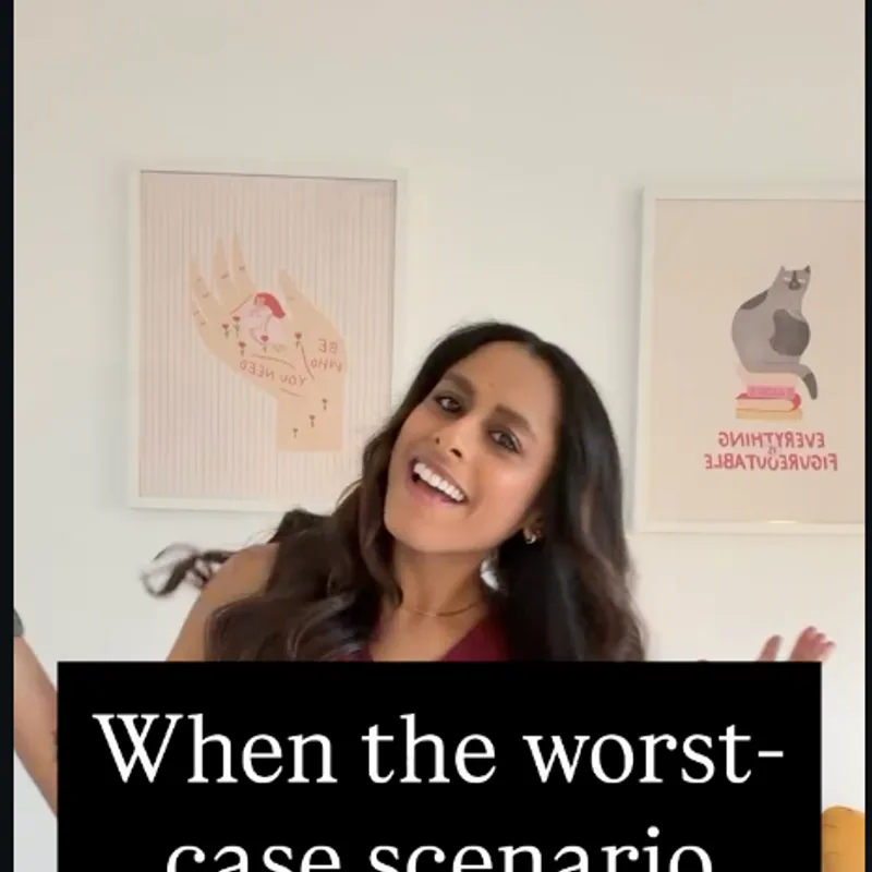 Clear Moon Therapy reel on anxiety and the worst-case scenario that doesn't happen